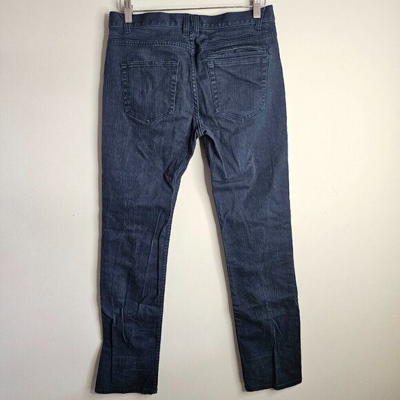 H&M Women's Straight Leg Blue Denim Button Pants, Size 31 - Picture 2 of 11